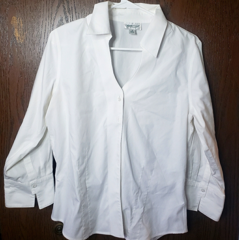 Medium white Coldwater Creek button up blouse